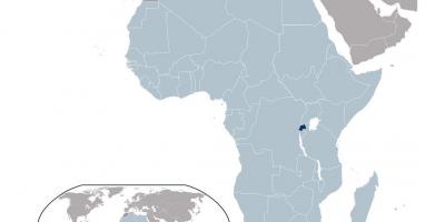 რუანდაში მდებარეობა მსოფლიო რუკა