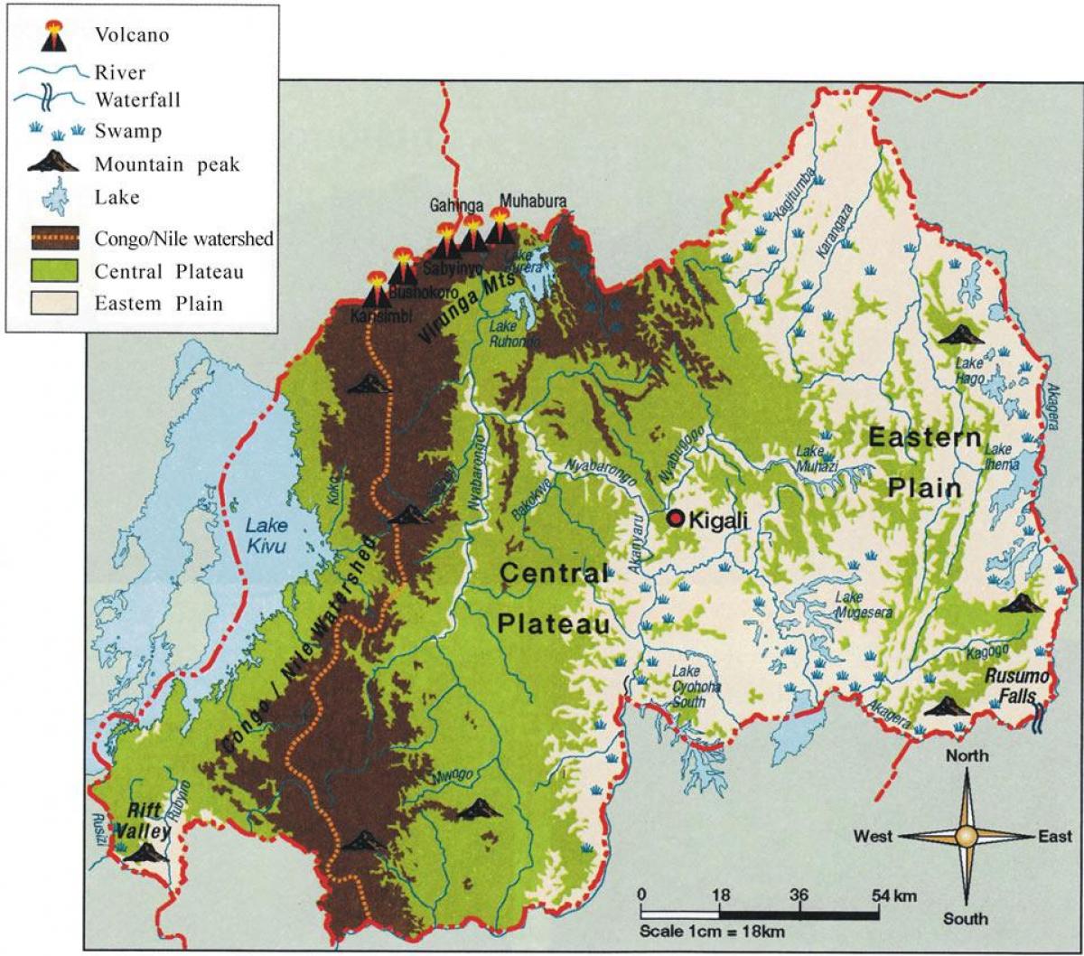 გეოგრაფიული რუკა რუანდაში